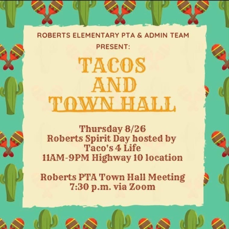 tacos and town hall information 